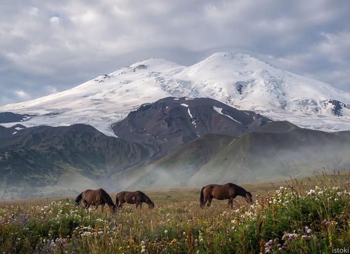 Эльбрус в лучах северного рассвета